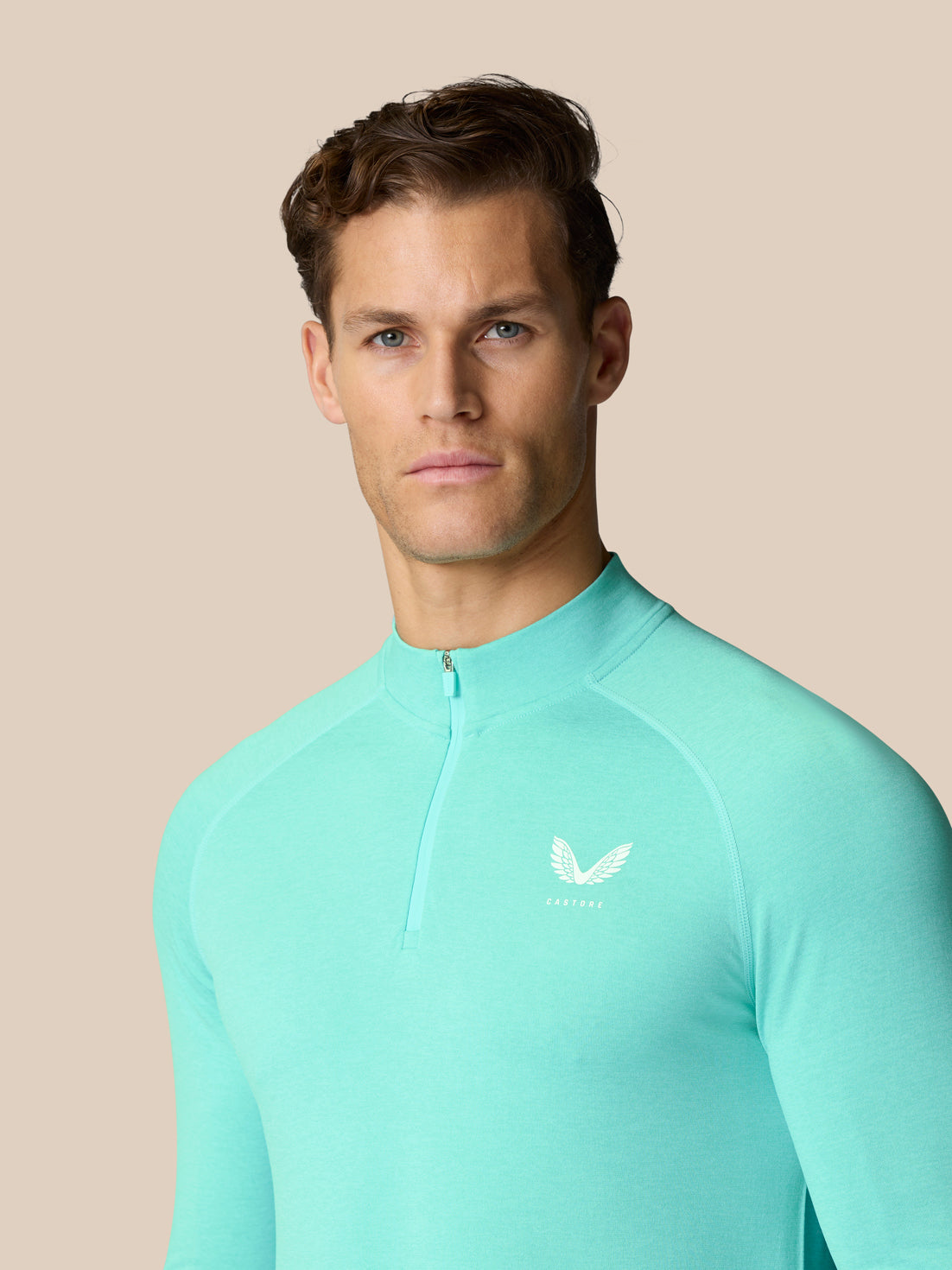 Flow Trainings-1/4-Zip-Oberteil – Helles Aqua - Helles Aqua