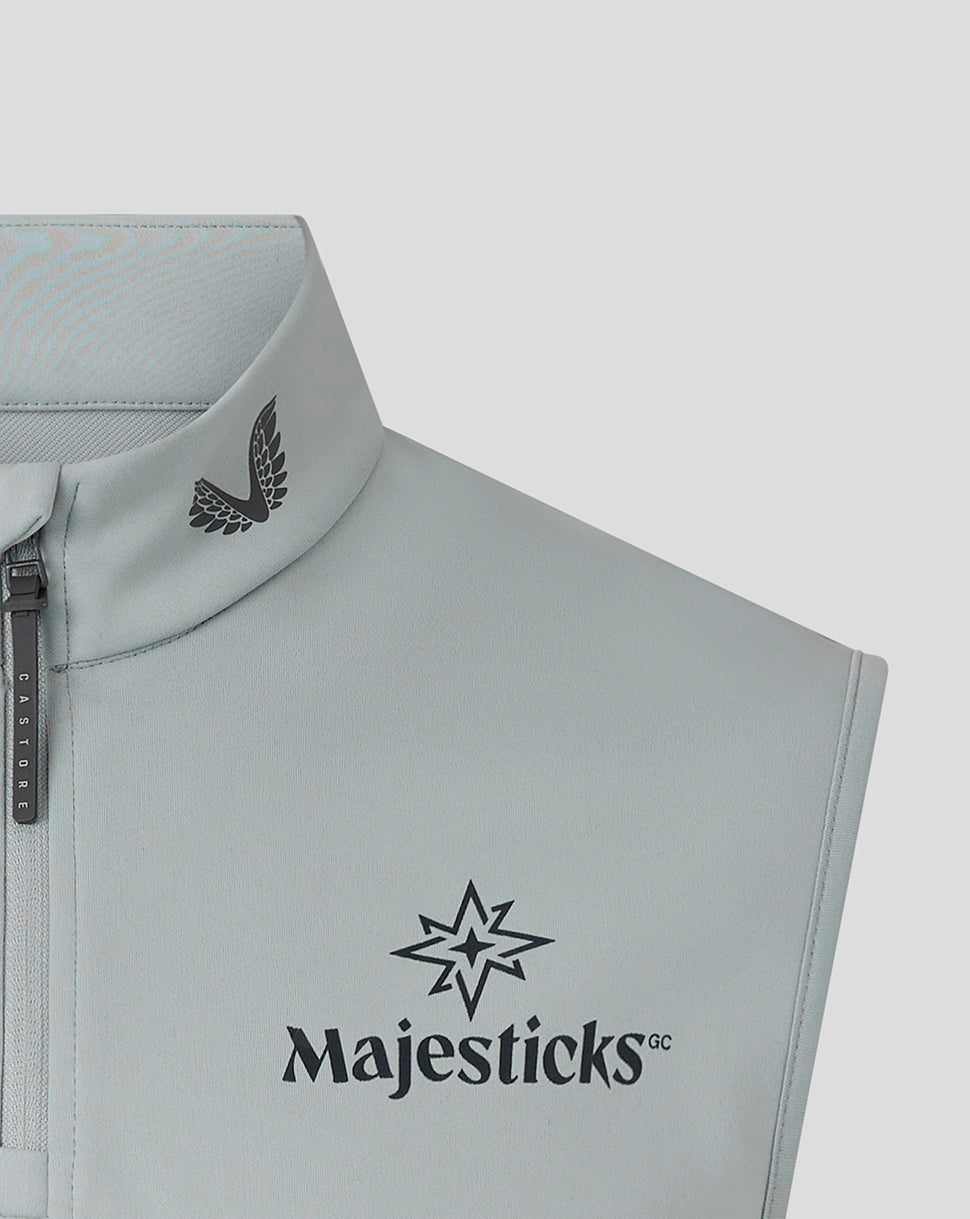Majesticks Classic Half Zip Gilet - Grey