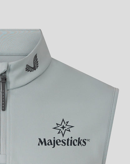 Majesticks Classic Half Zip Gilet - Grey