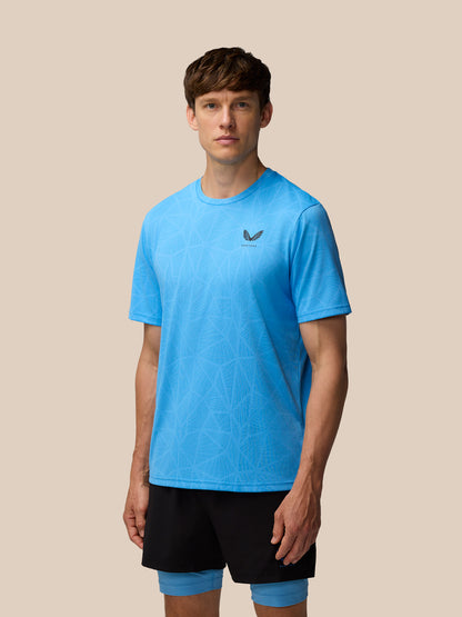 Flow Training Engineered Knit T-Shirt - Cool Blue/Black