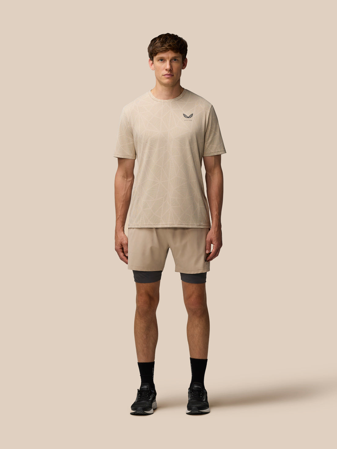 Flow Training Engineered Knit T-Shirt - Mushroom/Black