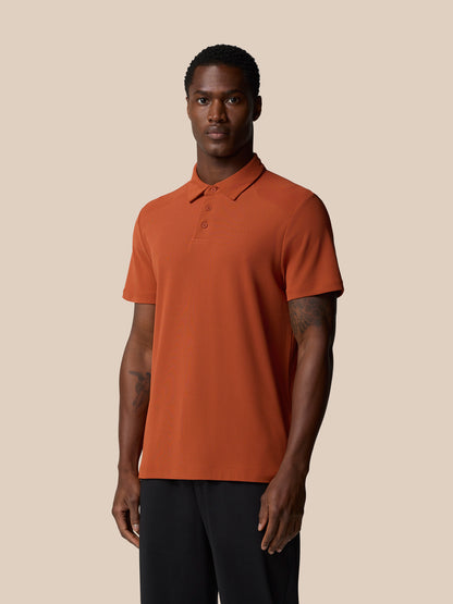 Elevated Lifestyle Polo Top - Dark Rust