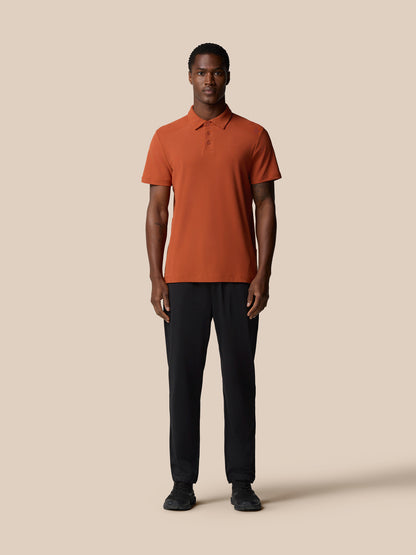 Elevated Lifestyle Polo Top - Dark Rust