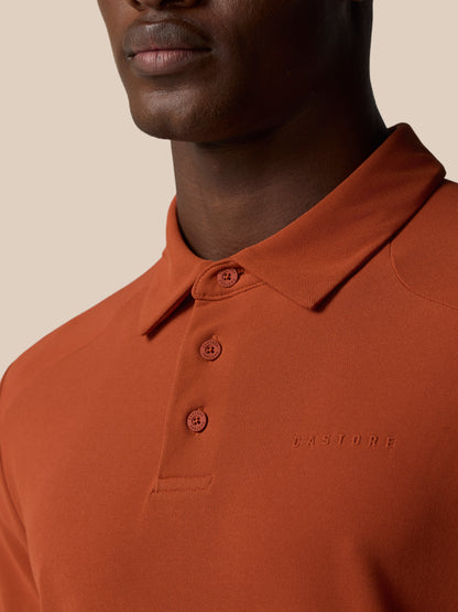 Elevated Lifestyle Polo Top - Dark Rust