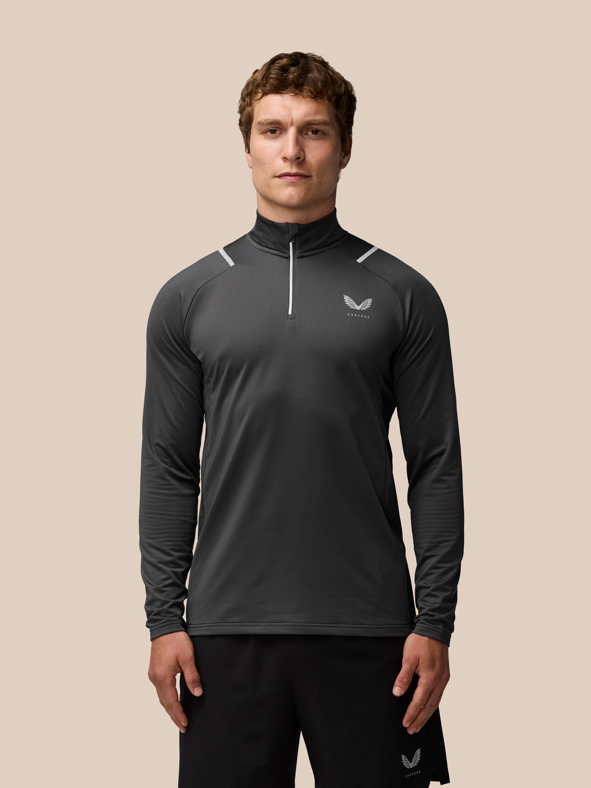 Apex Training Top de invierno con cremallera de 1/4 - Antracita - Gunmetal/Silver Reflective