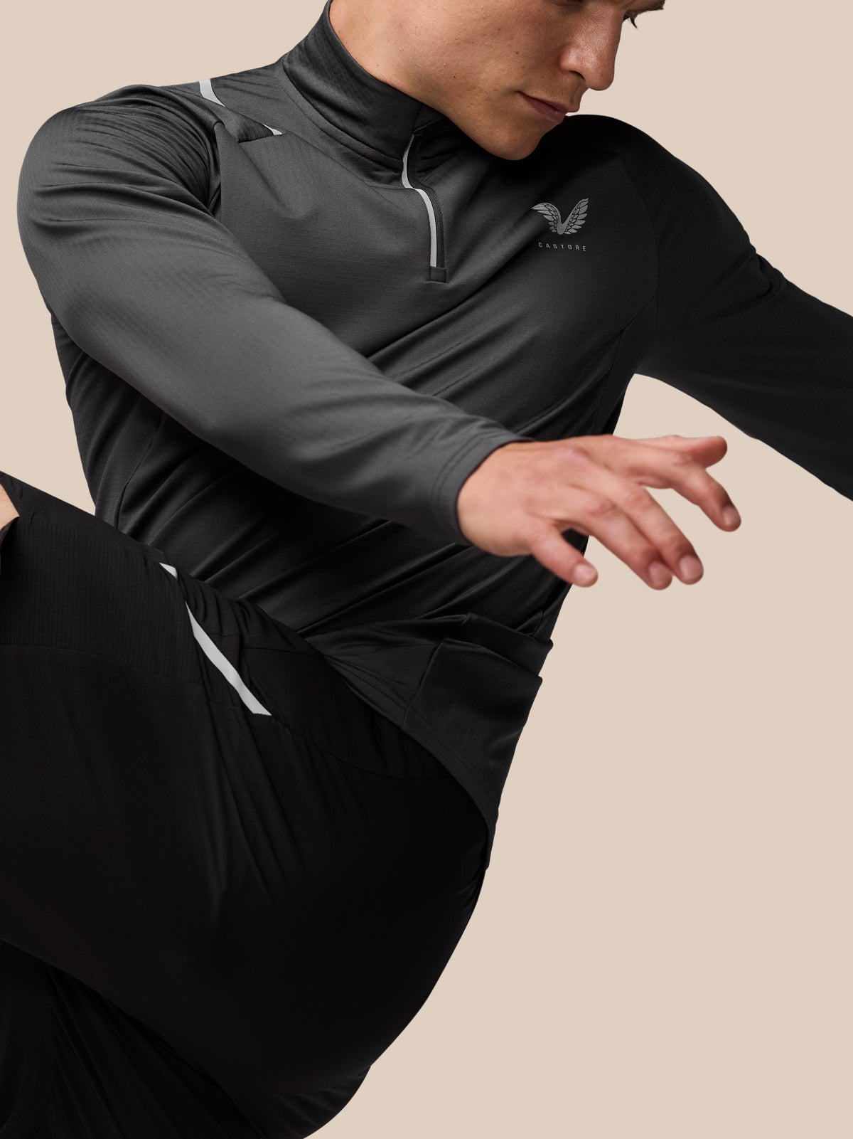 Apex Training Top de invierno con cremallera de 1/4 - Antracita - Gunmetal/Silver Reflective