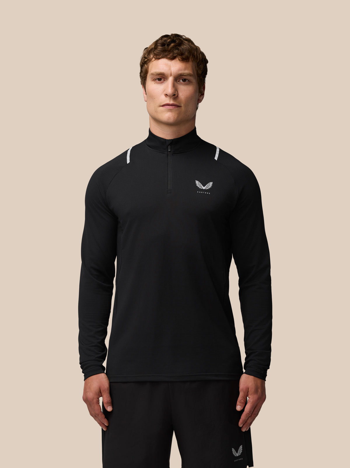 Apex Training 1/4 zip top – Black/Silver Reflective - Zwart