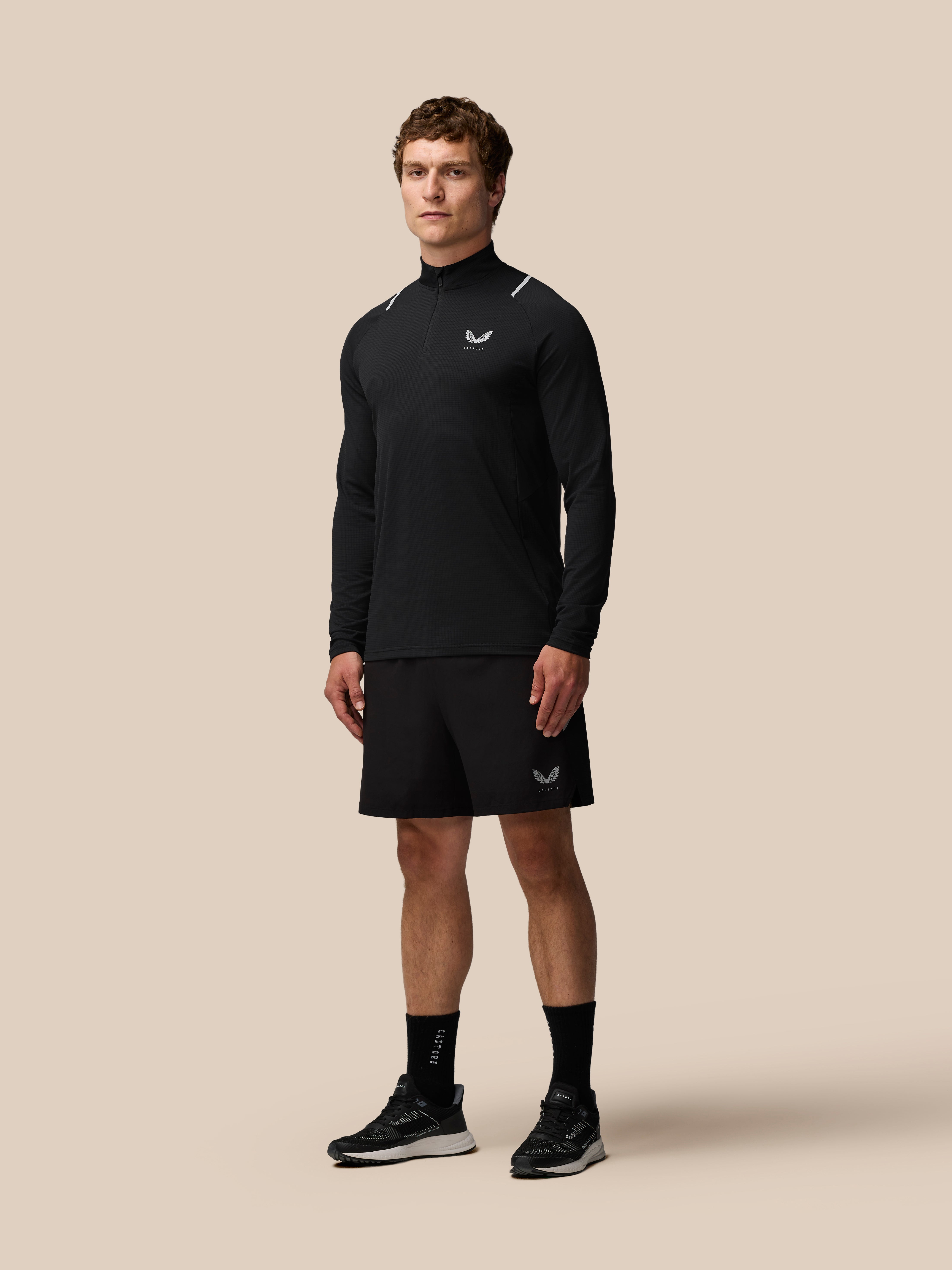 Apex Training 1/4 Zip Top - Black/Silver Reflective
