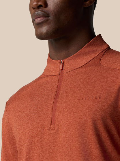 Elevated Lifestyle 1/4 Zip Top - Dark Rust