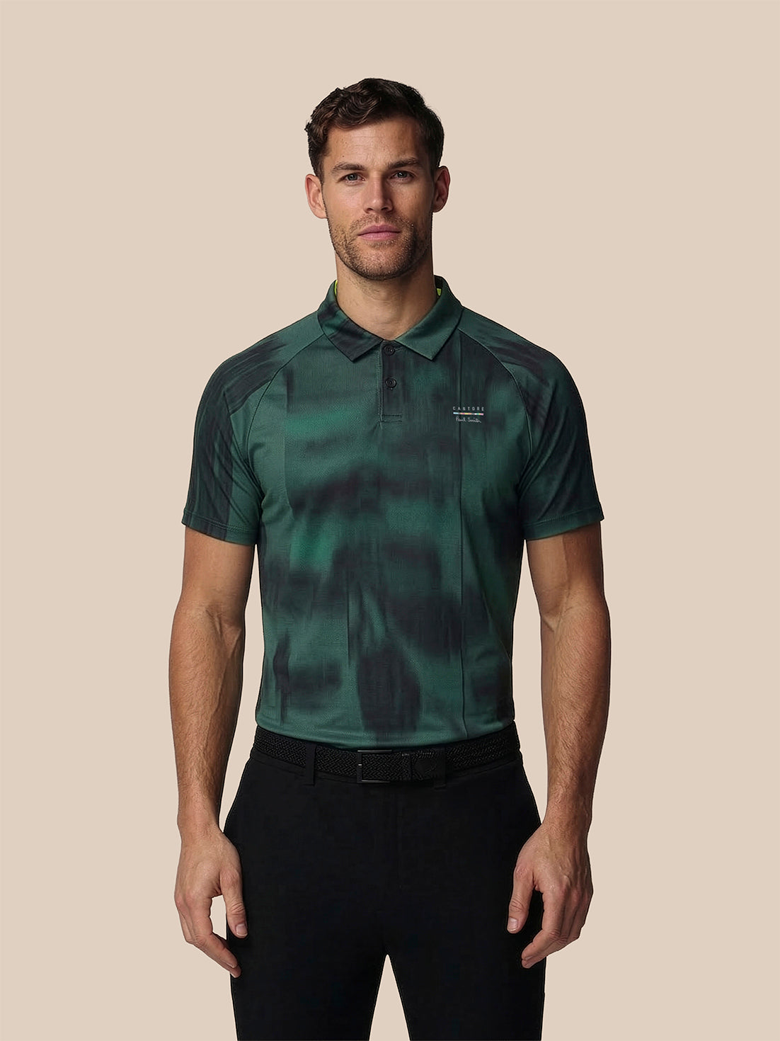 Heren x Paul Smith Performance Bedrukt Poloshirt – Blauwgroen - Petrol
