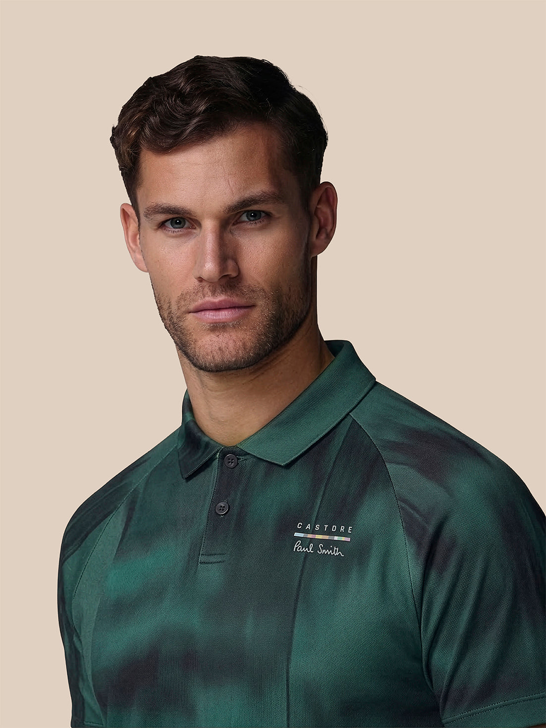Heren x Paul Smith Performance Bedrukt Poloshirt – Blauwgroen - Petrol