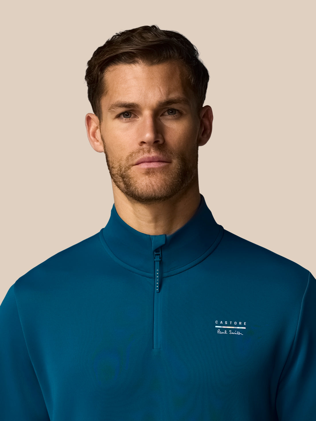 Herren x Paul Smith Technical 1/4-Zip-Oberteil – Petrol - Petrol
