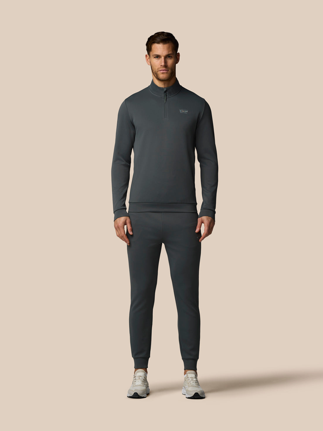 Men’s x Paul Smith Technical Quarter Zip Top - Charcoal - Charcoal
