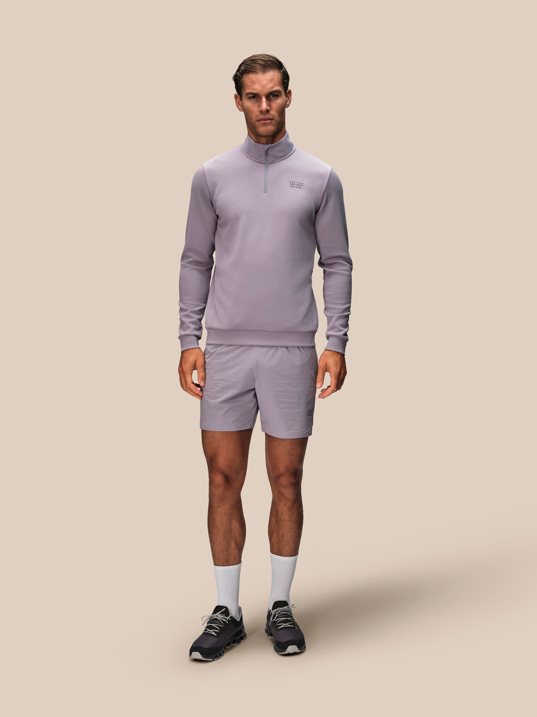 Herren Castore x Paul Smith Langarm-1/4-Zip – Mauve - Mauve