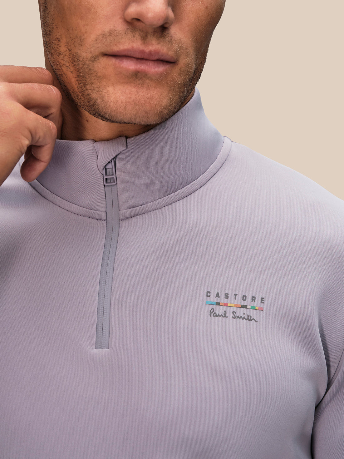 Herren Castore x Paul Smith Langarm-1/4-Zip – Mauve - Mauve