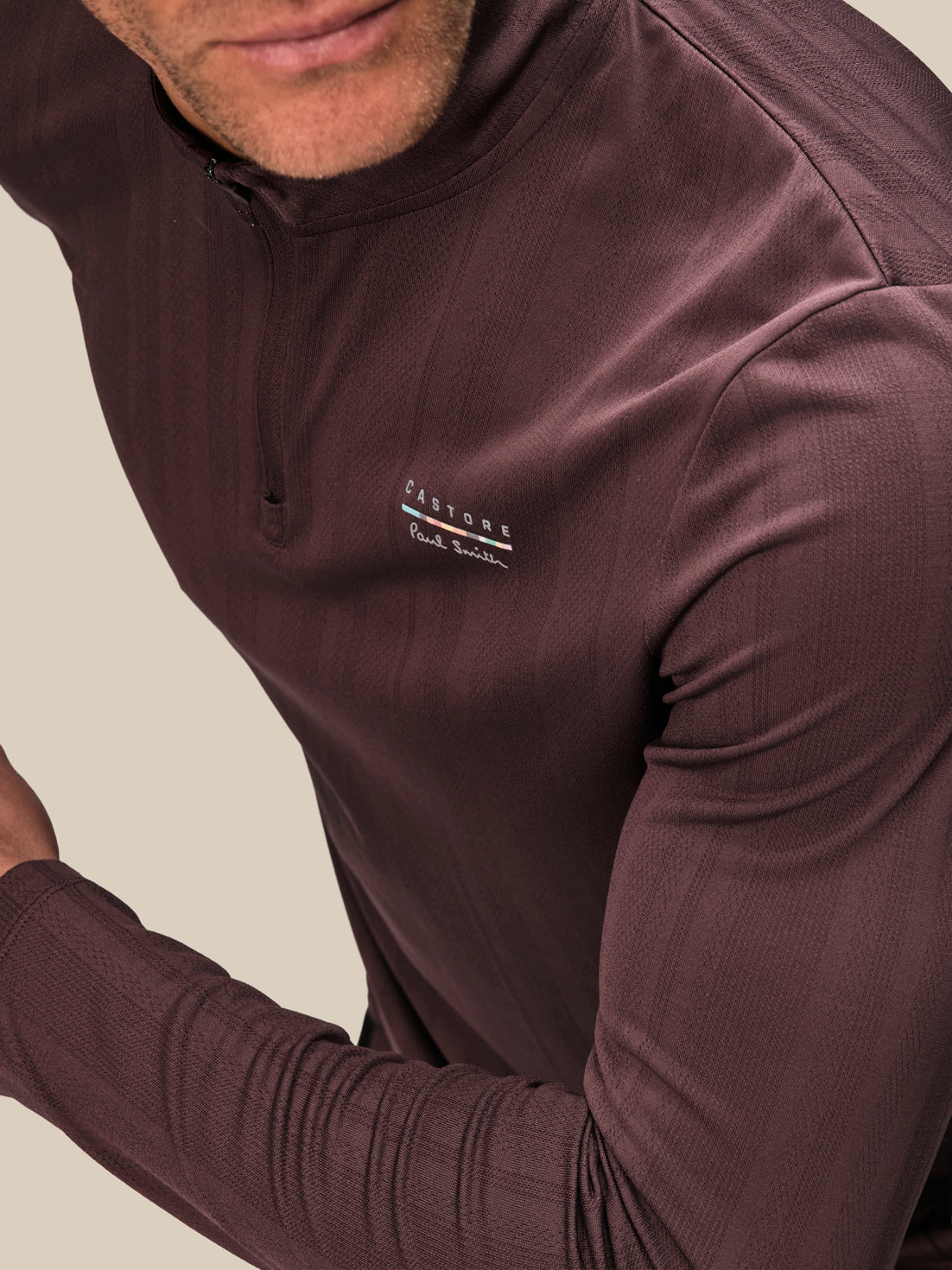 Herren Castore x Paul Smith Slim Fit 1/4-Zip-Oberteil – Lila - Deep Damson