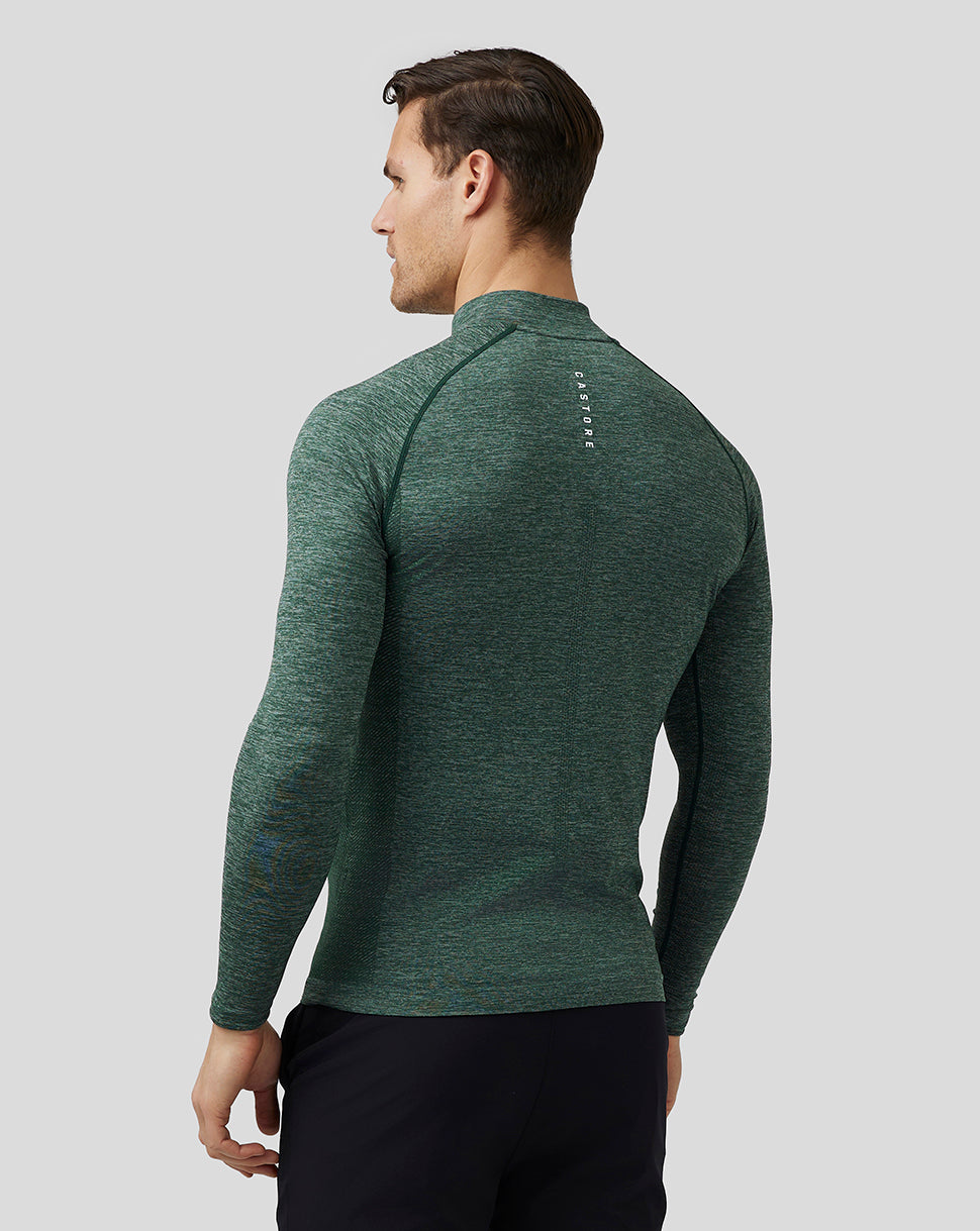 Men’S Golf Body Mapped Seamless Quarter Zip Top - Pine Grey