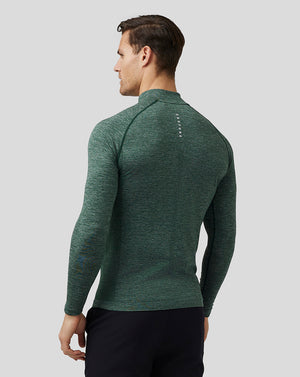 Men’S Golf Body Mapped Seamless Quarter Zip Top - Pine Grey