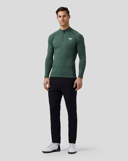 Men’S Golf Body Mapped Seamless Quarter Zip Top - Pine Grey