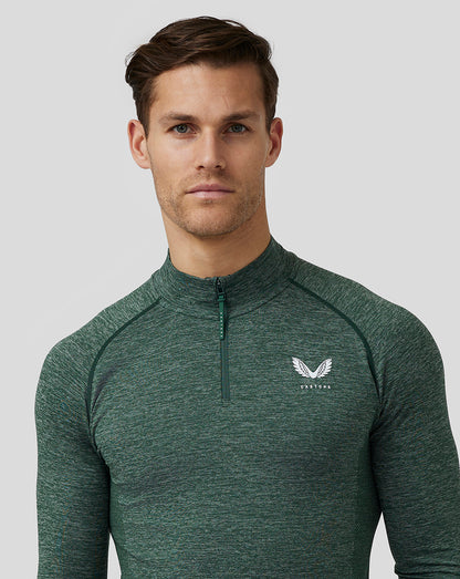 Men’S Golf Body Mapped Seamless Quarter Zip Top - Pine Grey
