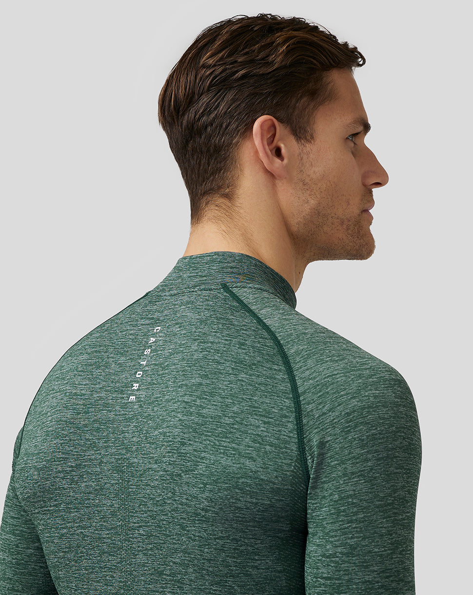 Men’S Golf Body Mapped Seamless Quarter Zip Top - Pine Grey