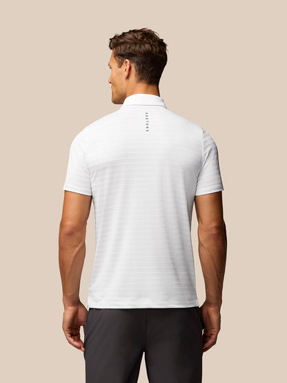 Golf Pinnacle Pique Stripe Polo - White