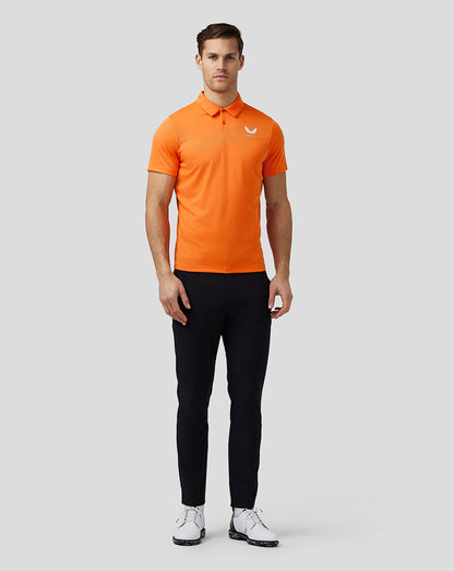 Men’S Golf Engineered Knit Polo - Deep Orange