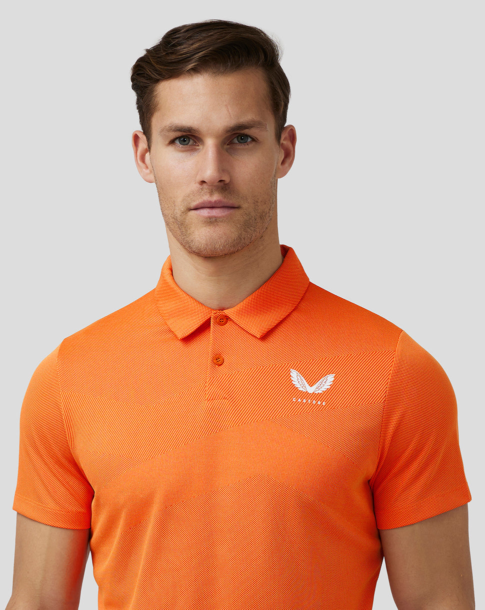 Men’S Golf Engineered Knit Polo - Deep Orange