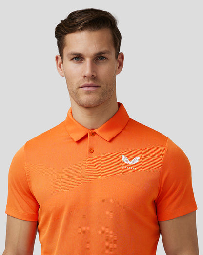Men’S Golf Engineered Knit Polo - Deep Orange