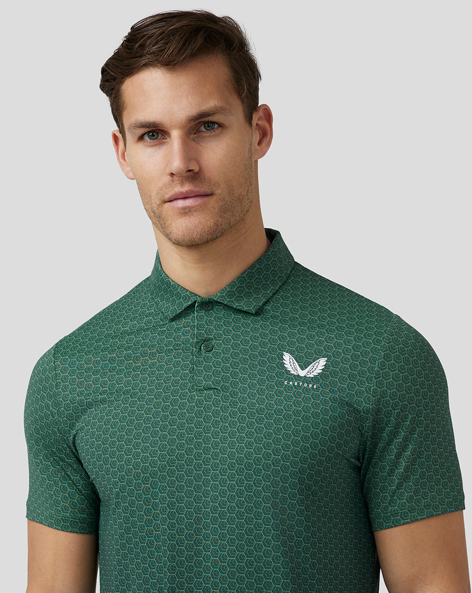 Men’S Golf Printed Polo - Green