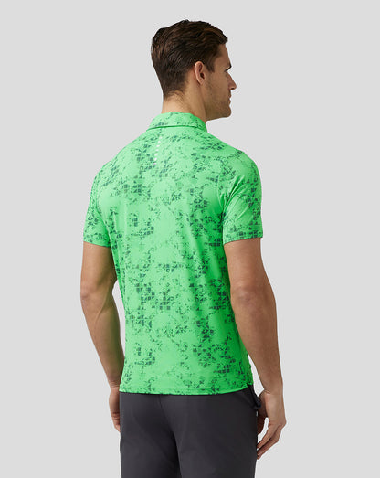 Men’S Golf Short Sleeve Geo Printed Polo - Lime