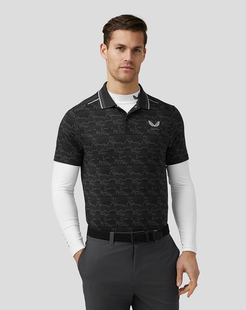 Men’S Golf Printed Tech Polo - Black