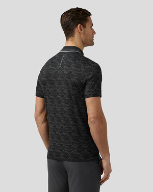 Men’S Golf Printed Tech Polo - Black