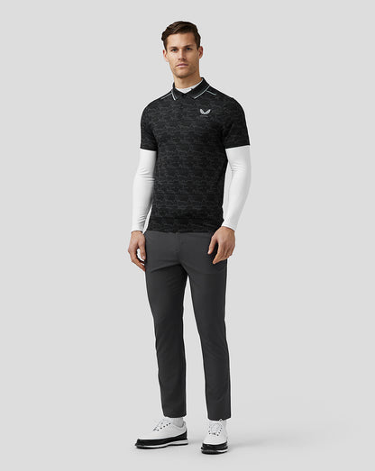 Men’S Golf Printed Tech Polo - Black