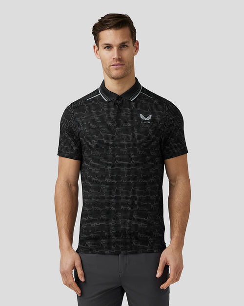 Men’S Golf Printed Tech Polo - Black