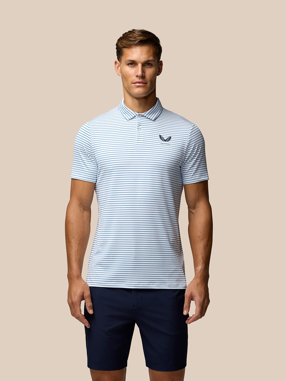 Club Golf Stripe Polo - White