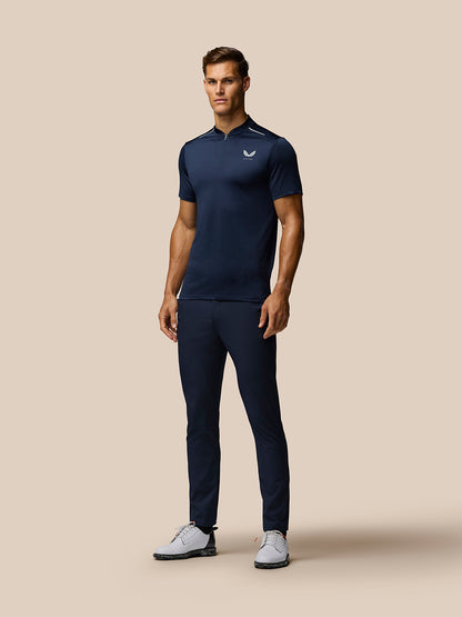 Men’S Golf Short Sleeve Pinnacle Varsity Polo Shirt – Midnight Navy