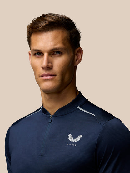 Men’S Golf Short Sleeve Pinnacle Varsity Polo Shirt – Midnight Navy