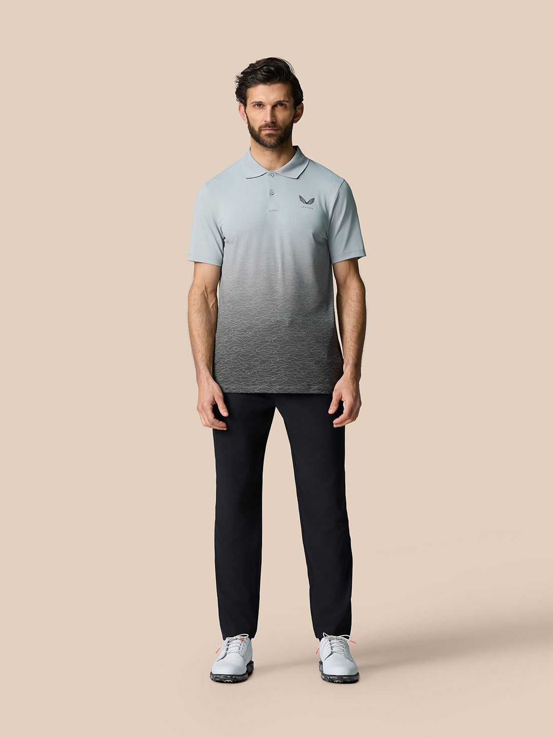 Club Grafik Poloshirt – Mittelgrau - Mid Grey