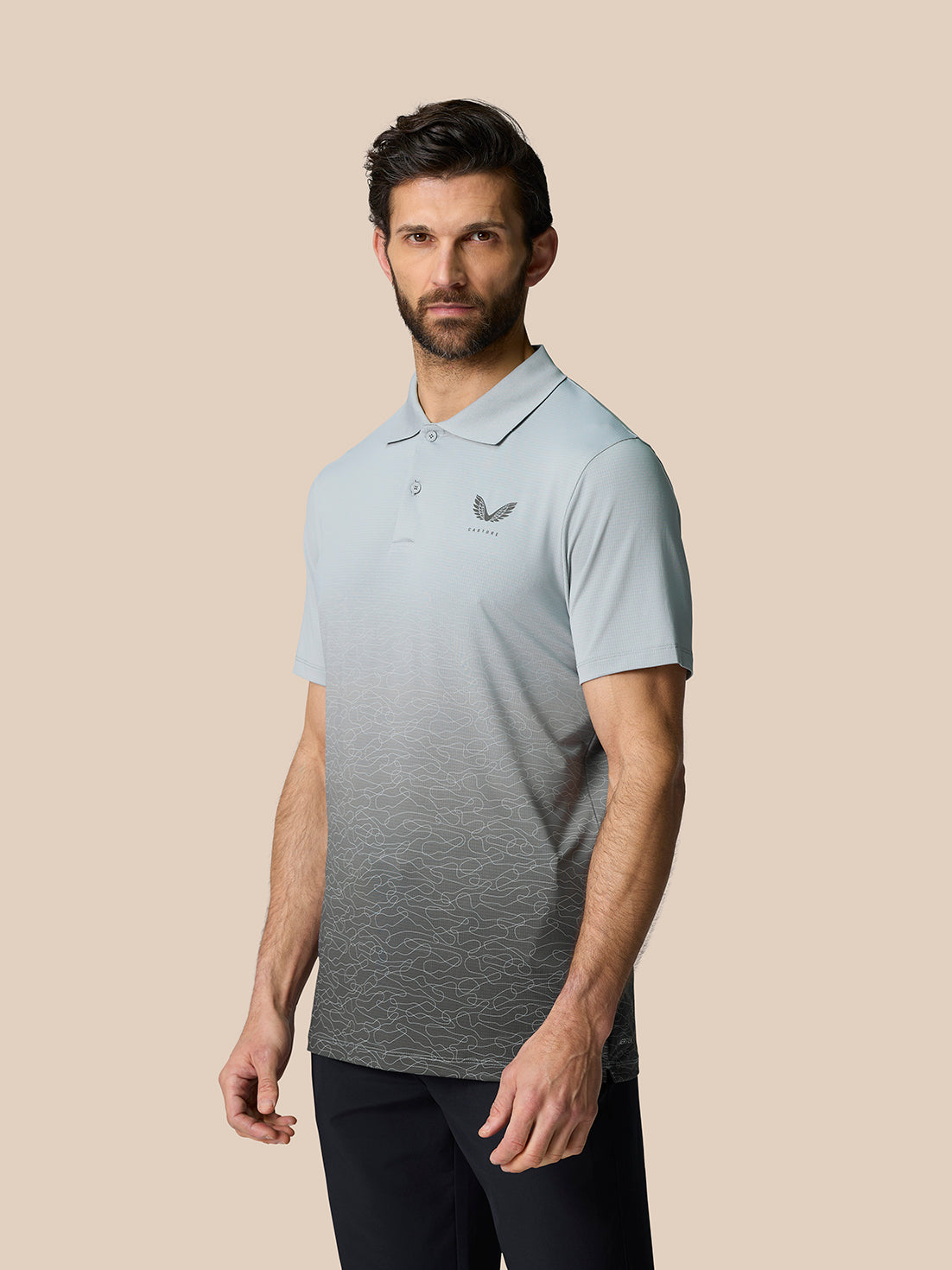 Club Grafik Poloshirt – Mittelgrau - Mid Grey