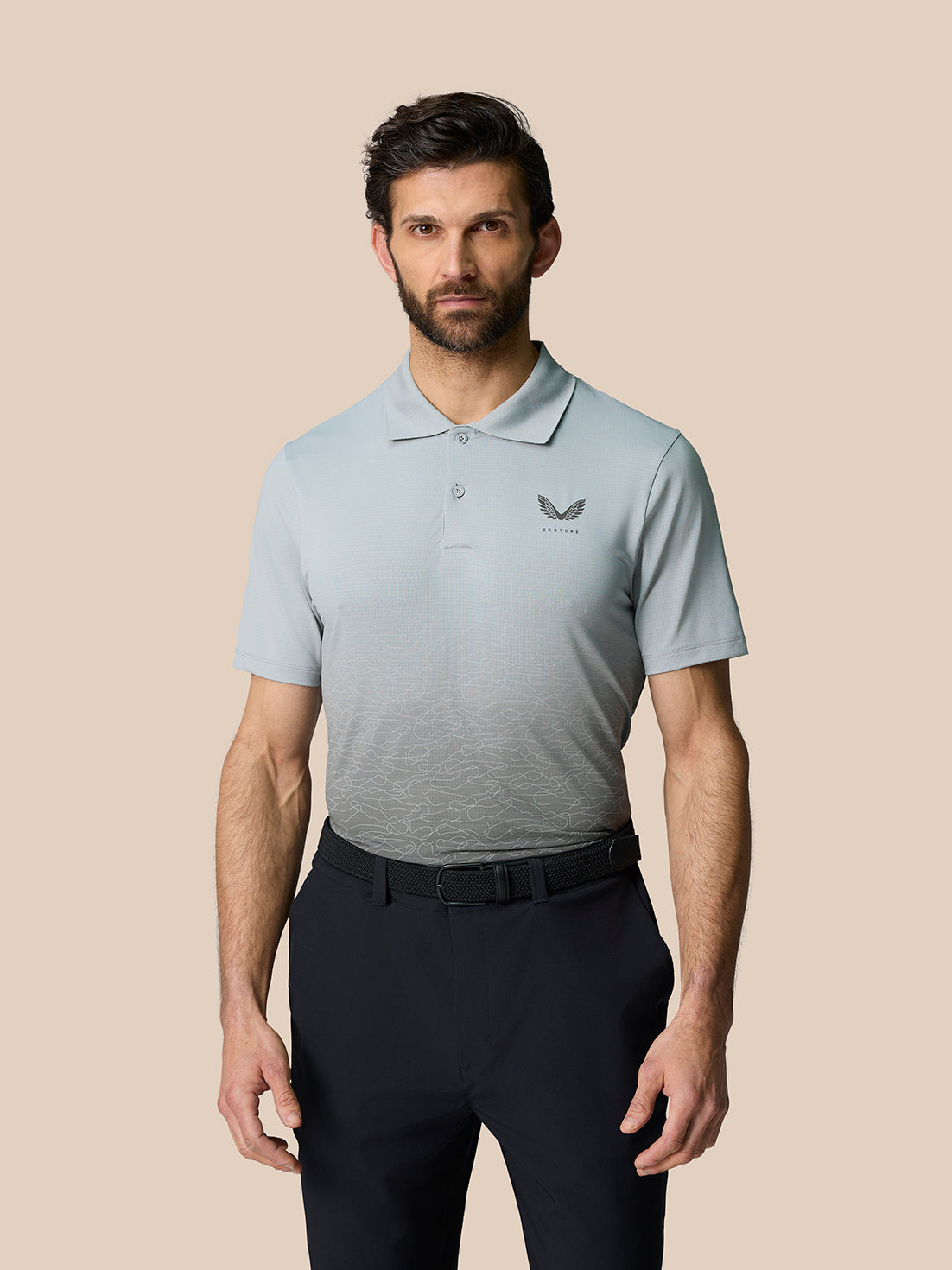 Club Grafik Poloshirt – Mittelgrau - Mid Grey