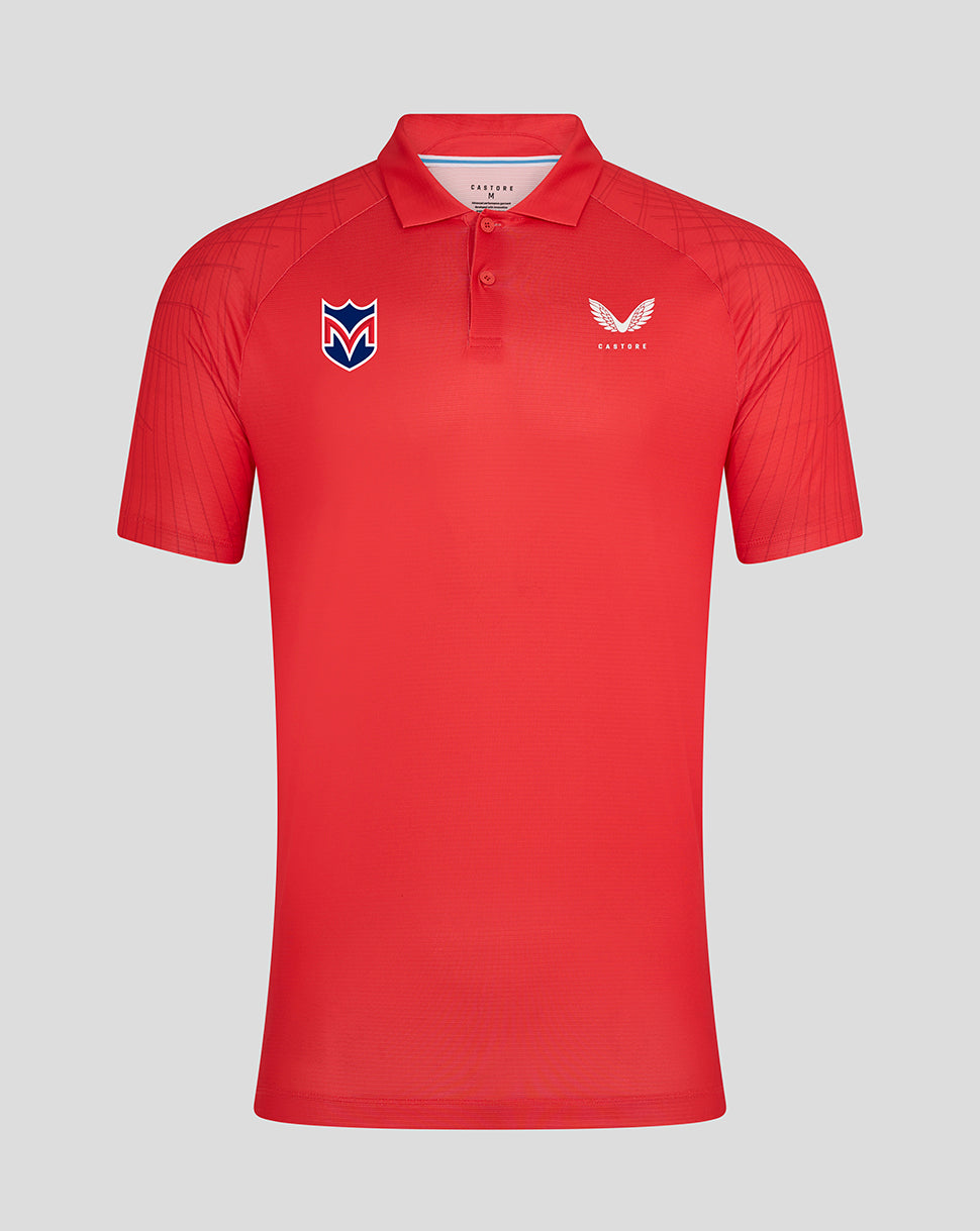 Majesticks Golf Club Heren Shoulder Grafisch Poloshirt – Papaverrood - Poppy Red