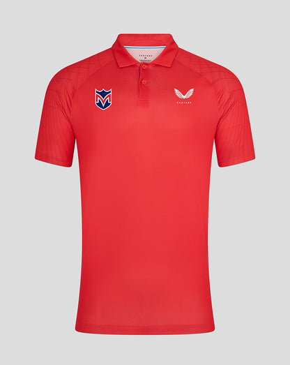 Majesticks Golf Club Men's Shoulder Graphic Polo - Poppy Red