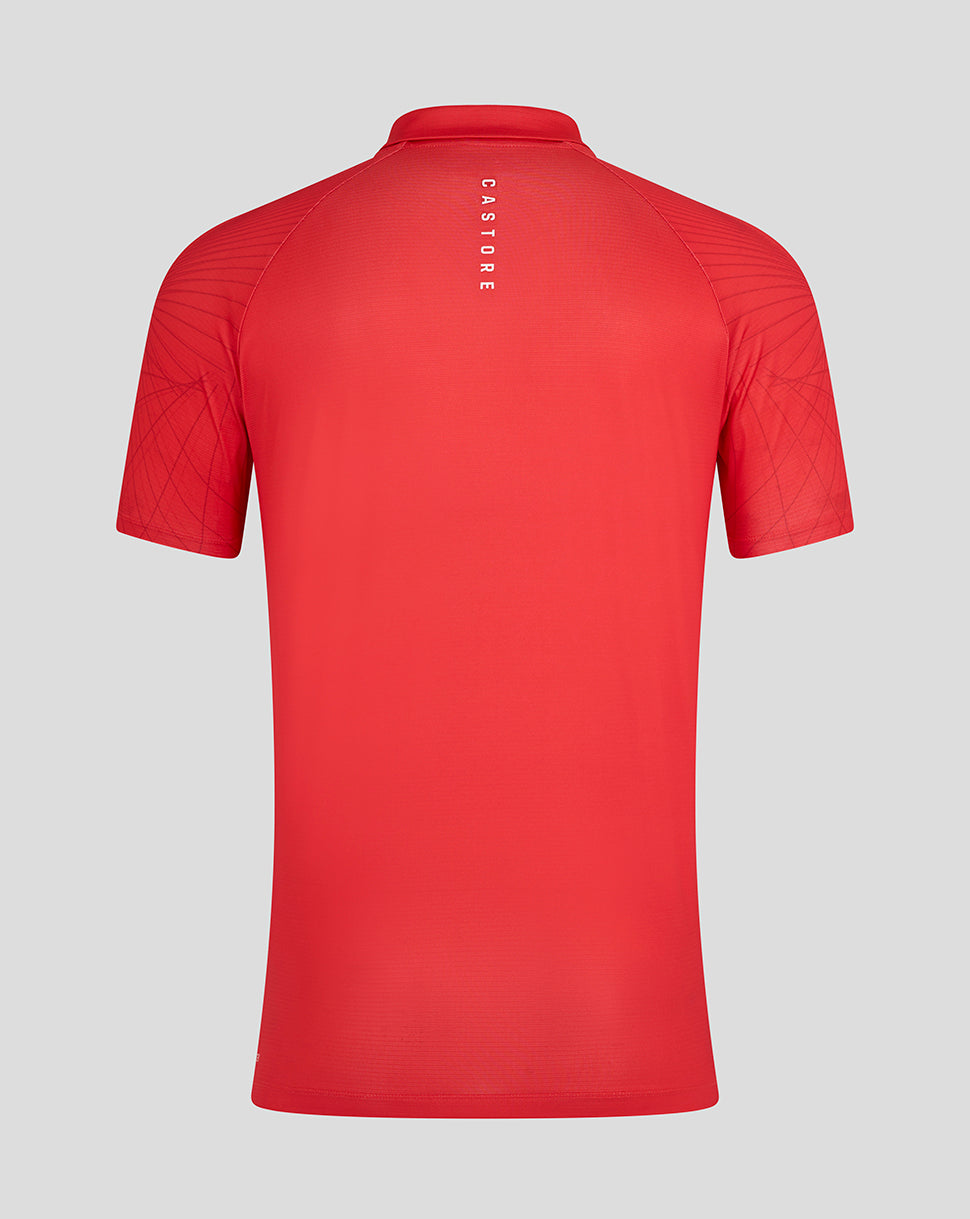 Majesticks Golf Club Heren Shoulder Grafisch Poloshirt – Papaverrood - Poppy Red