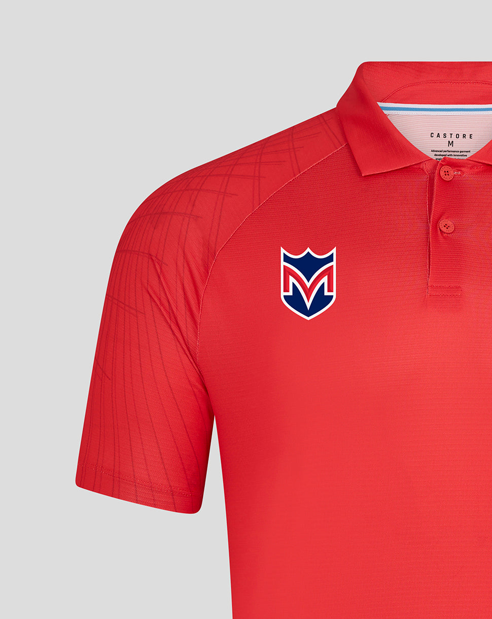 Majesticks Golf Club Heren Shoulder Grafisch Poloshirt – Papaverrood - Poppy Red
