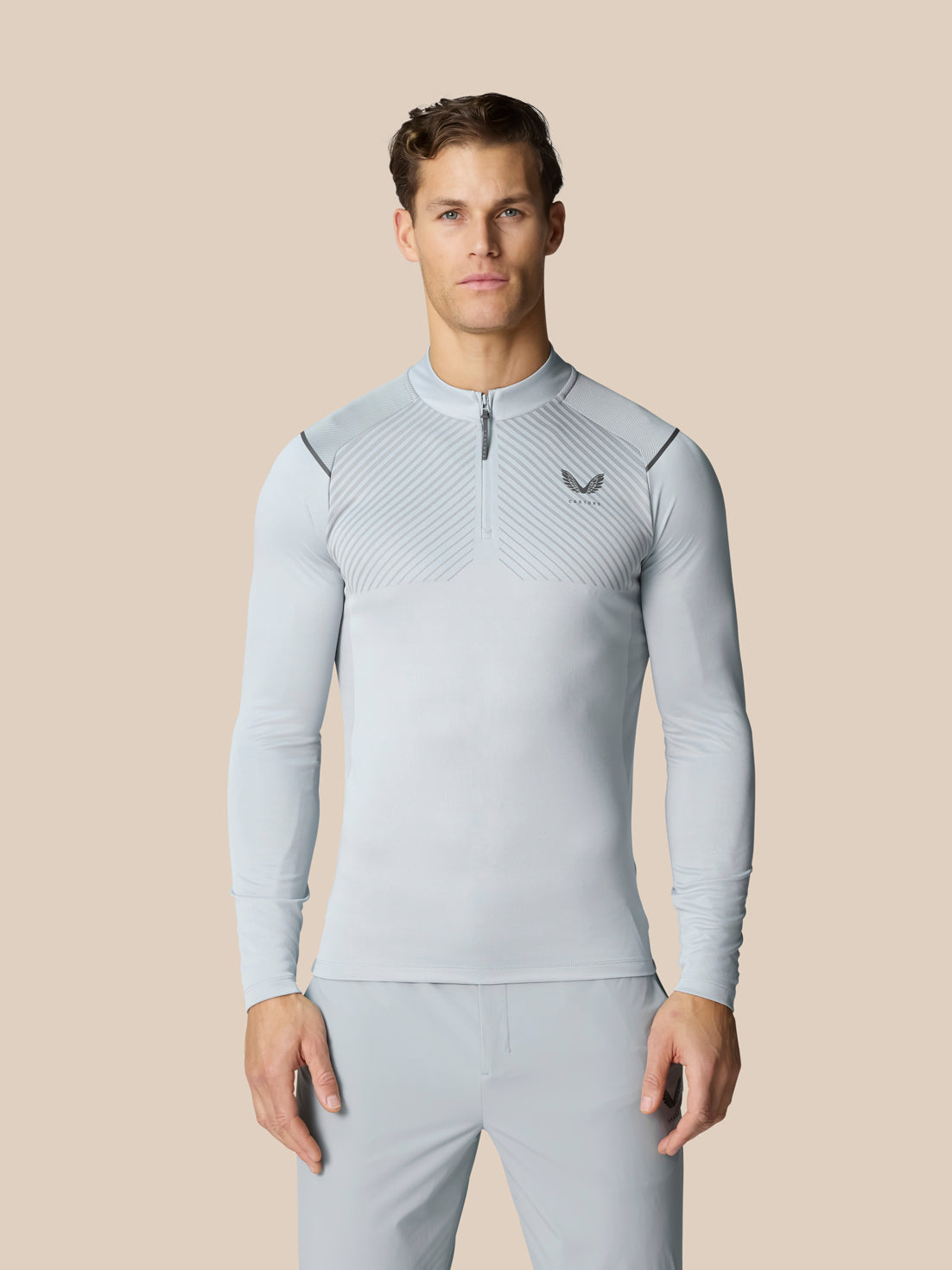 Prenda Pinnacle LVS con media cremallera – Gris medio - Gris medio/Gunmetal