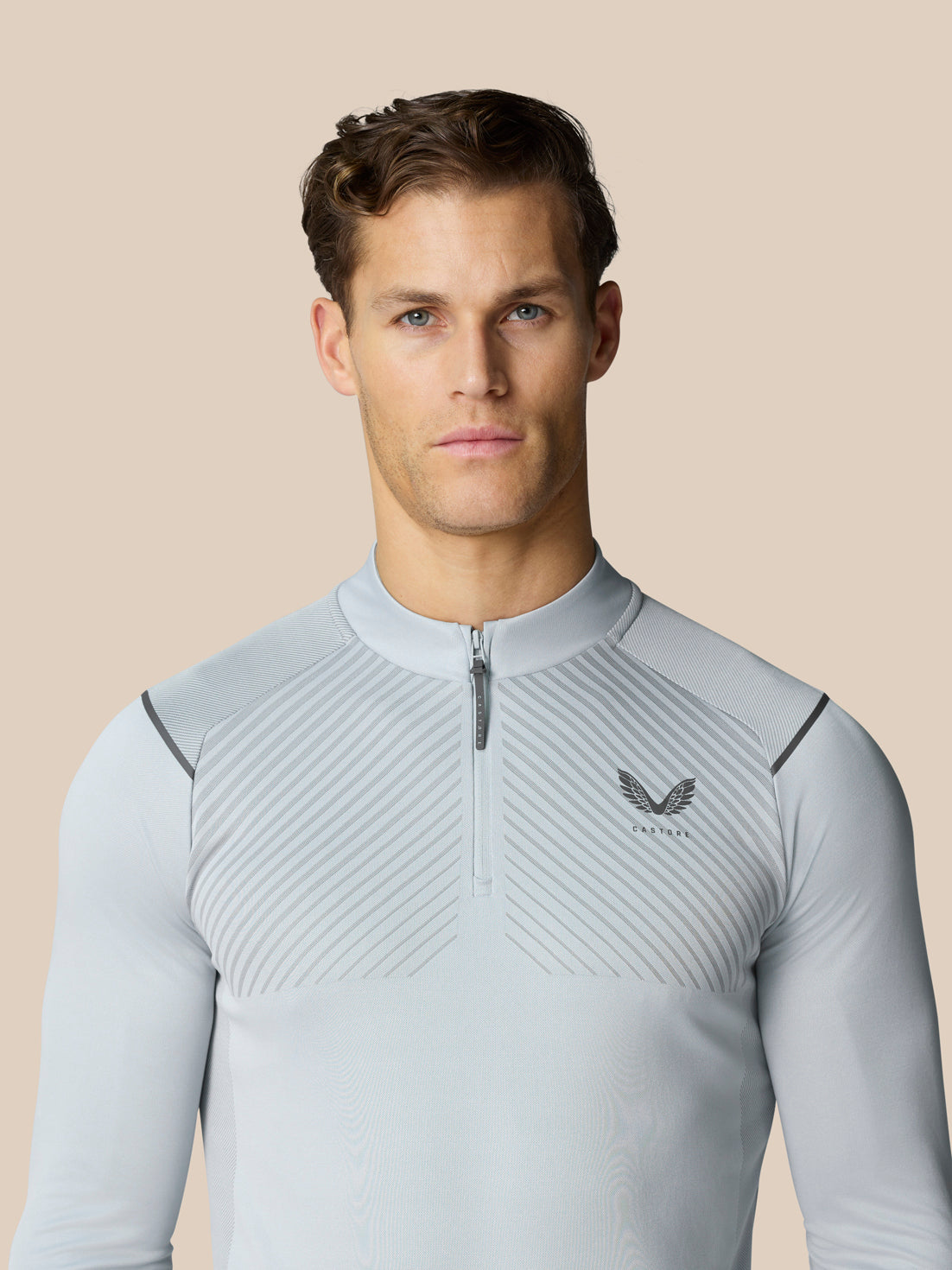 Prenda Pinnacle LVS con media cremallera – Gris medio - Gris medio/Gunmetal