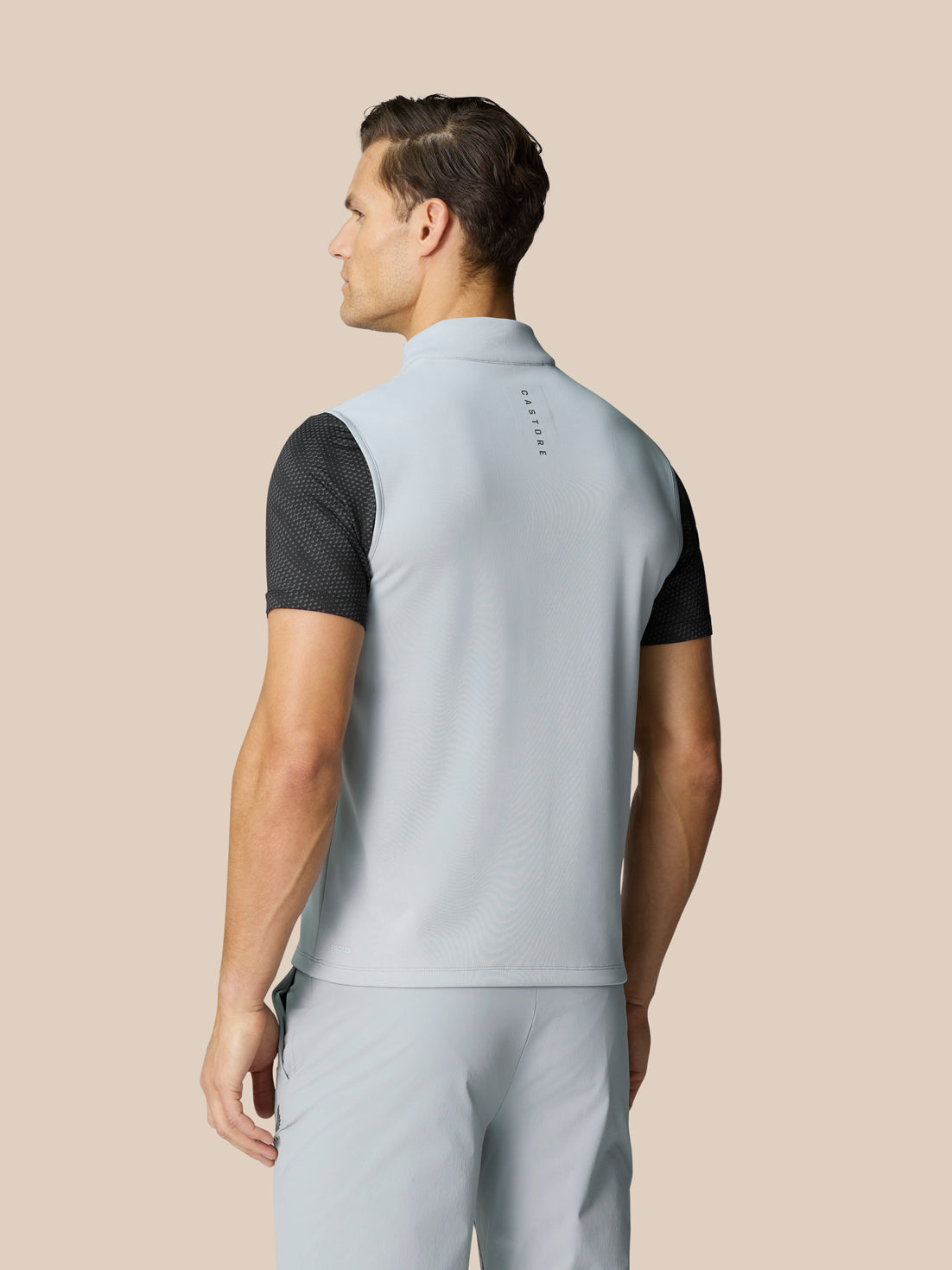 Chaleco Golf Club Classic con media cremallera de hombre – Gris medio - Gris medio