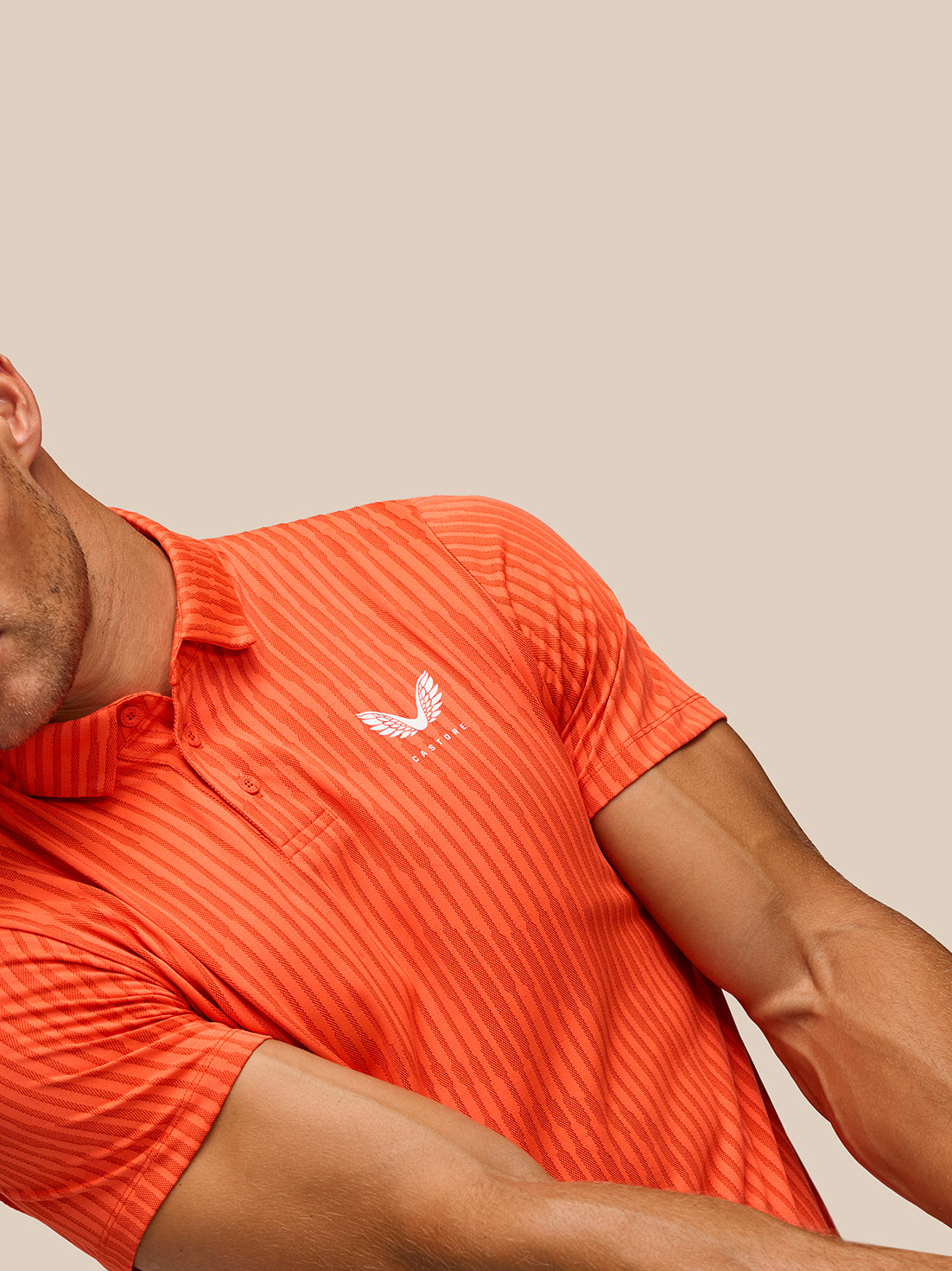 Polo Golf Pinnacle Glow – Naranja brillante - Bright Orange/White