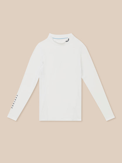 Golf Club Long Sleeve Thermal Mock Neck - White/Midnight Navy